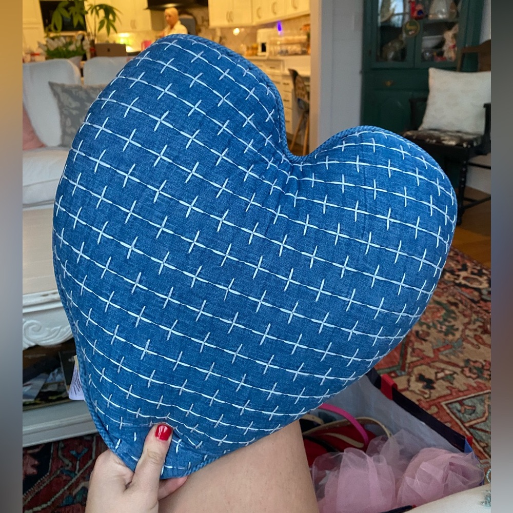 Denim throw pillow